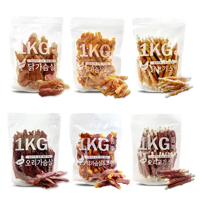 애견간식, 닭고기스틱, 1kg, 1개