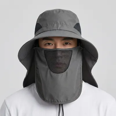 아웃도어 햇빛차단 프리미엄 모자, 블랙, 1개