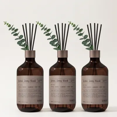 루엘디 프리미엄 대용량 퍼퓸 디퓨저, 호텔 딥 우드, 500ml, 3개