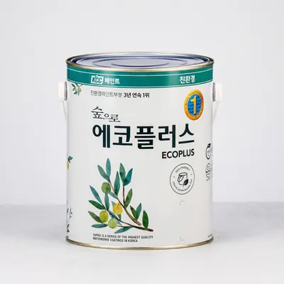 KCC 에코플러스 친환경 수성페인트, 실내용, 화이트, 3.78L, 1개