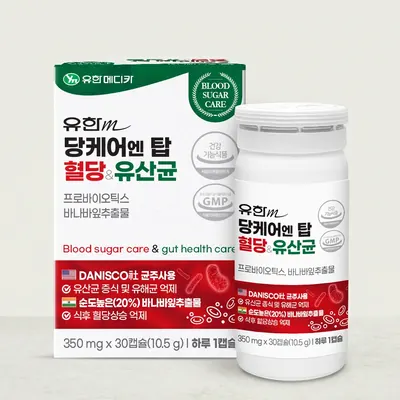 유한메디카 당케어 엔 탑 혈당&유산균, 350mg, 30캡슐, 1개