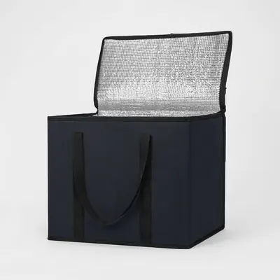 마리포레 접이식 대용량 보온보냉백, 블랙, 41x26x33cm, 1개