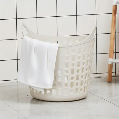 BCOZY 세탁 빨래바구니, 아이보리, 45L, 1개