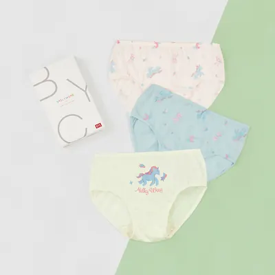 BYC 데일리 여아동 삼각팬티 ONP3009, CL, 080, 3매입