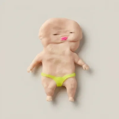 엽기베이비 스퀴시 주물럭 말랑이 스트레스해소 화풀이 찐득이 손장난감, 색상 랜덤