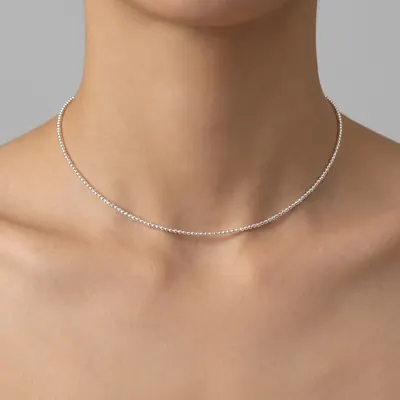 14KGP 스와로브스키 체인 초커 3mm 진주 목걸이, 화이트, 1개