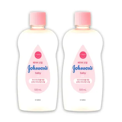 존슨즈 베이비 오일, 레귤러, 500ml, 2개