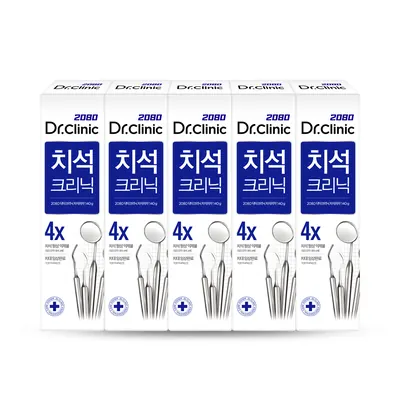 2080 닥터크리닉 치석치약 2.0, 140g, 5개