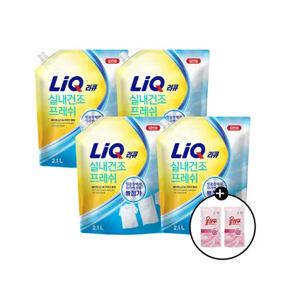 애경 리큐 프레쉬 실내건조 일반용, 2.1L, 4개 + 효소부스터, 300ml, 2개, 1세트