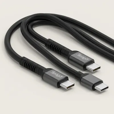 서가 메탈 고강도 60W PD CtoC타입 초고속 케이블, 블랙, 1.5m, 2개
