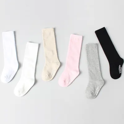 유아 아동 무지 니삭스 반장 양말, 블랙, 3호, 3켤레 세트