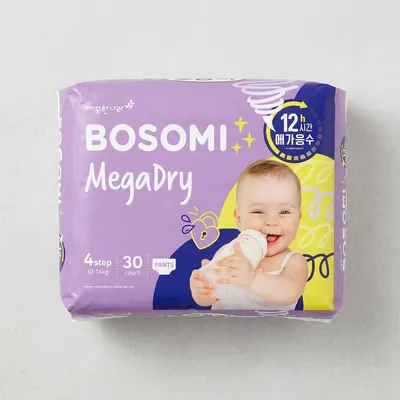 보솜이 기저귀 NEW 메가드라이 팬티 대형, 30매, 4팩