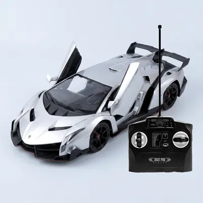 람보르기니 베네노 그레이 RC CAR 도어 오픈형 무선자동차, 그레이, 1개