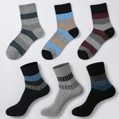 SOCKSMALL 면100 컬렉션 중목 남성양말, 혼합발송, 6개
