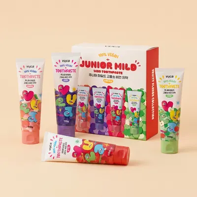 뷰카 주니어 마일드 고불소 비건 치약, 프루티믹스, 110g, 4개입, 1박스