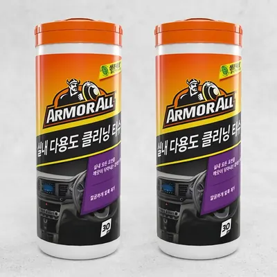 아머올 자동차실내 클리닝 티슈, 화이트, 2개