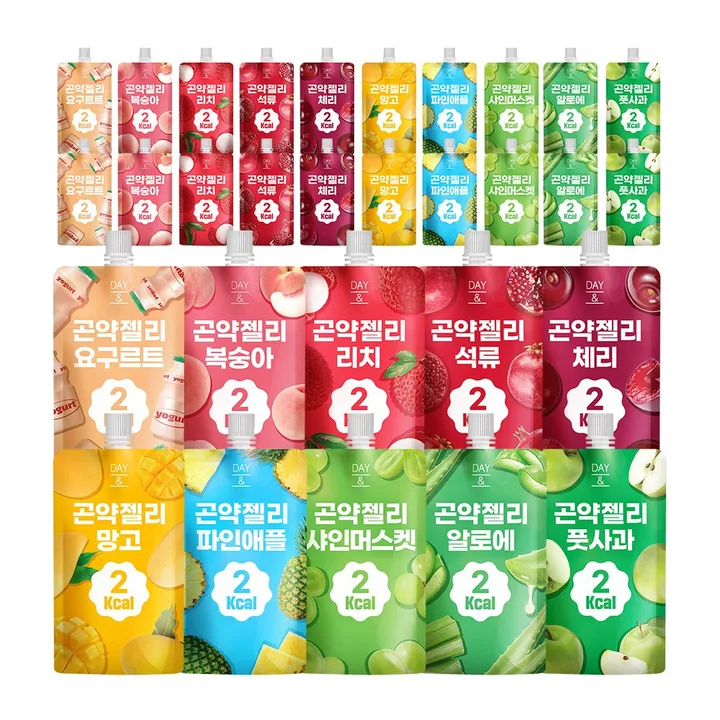 데이앤 에브리데이팩 2칼로리 곤약젤리 10가지맛 믹스, 150g, 30개