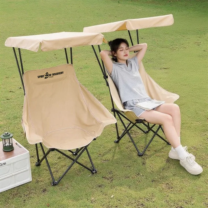 AORAN 캠핑 의자 접이식 타프 자외선 차단 휴대용, 2개, 카키