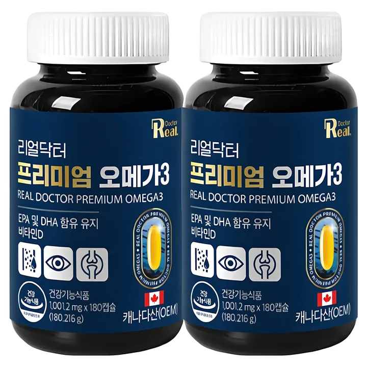 리얼닥터 캐나다산 프리미엄 오메가3 대용량, 180정, 2개