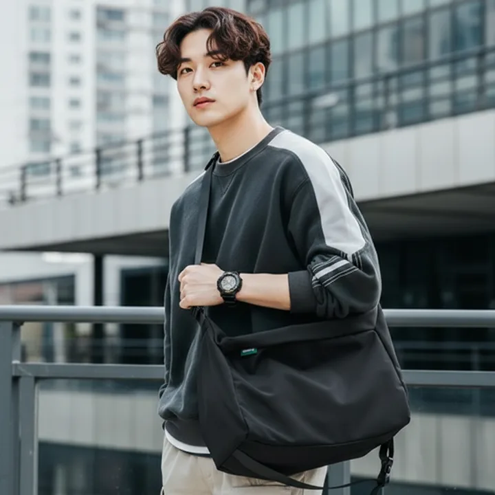 데일로엔 남자 크로스백 메신저백 대용량 학생 데일리 방수 슬링백