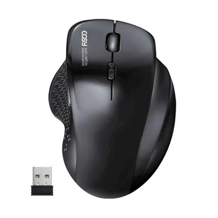 코시 무소음 세미 버티컬 무선마우스, M4059WL, 블랙