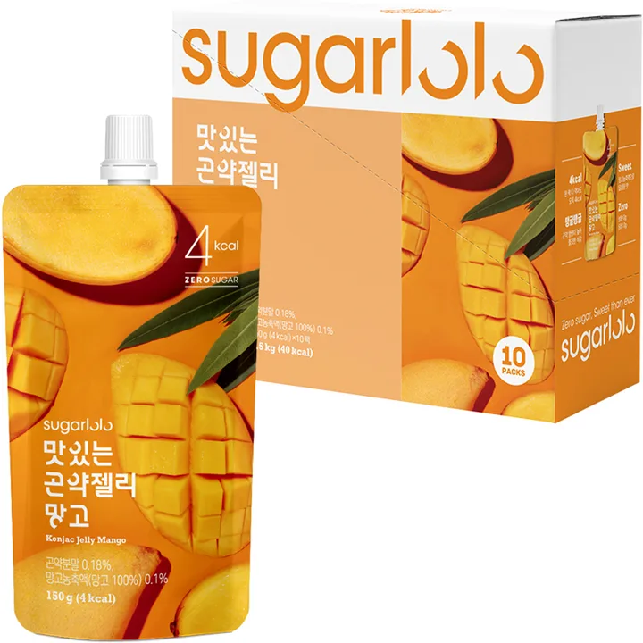슈가로로 맛있는 곤약젤리 망고, 150g, 10개