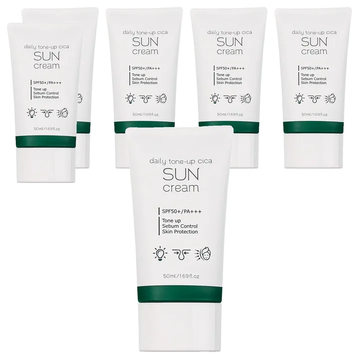프레티 데일리 톤업 시카 선크림 SPF50+ PA+++, 50ml, 6개