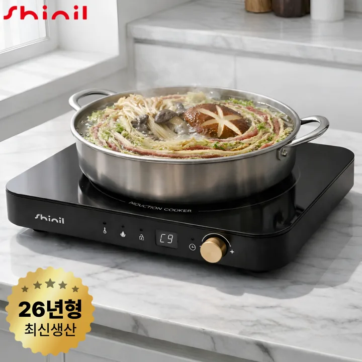 [2026년형]] 신일 1구 인덕션 전기레인지 SHL-M2000BK, 일반형, SHL-M2000BK