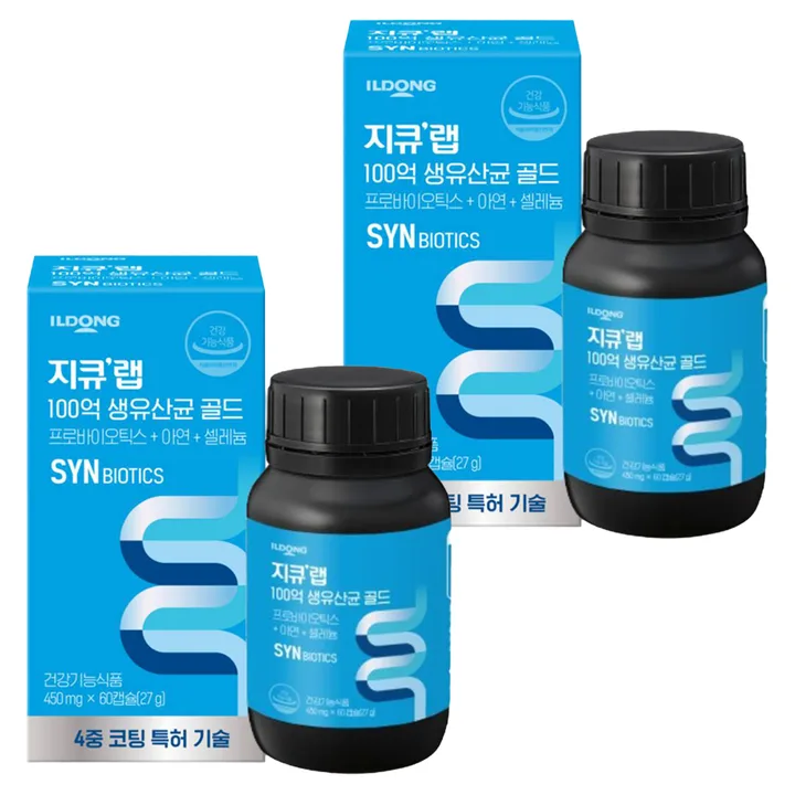 지큐랩 100억 생유산균 골드, 60정, 2개
