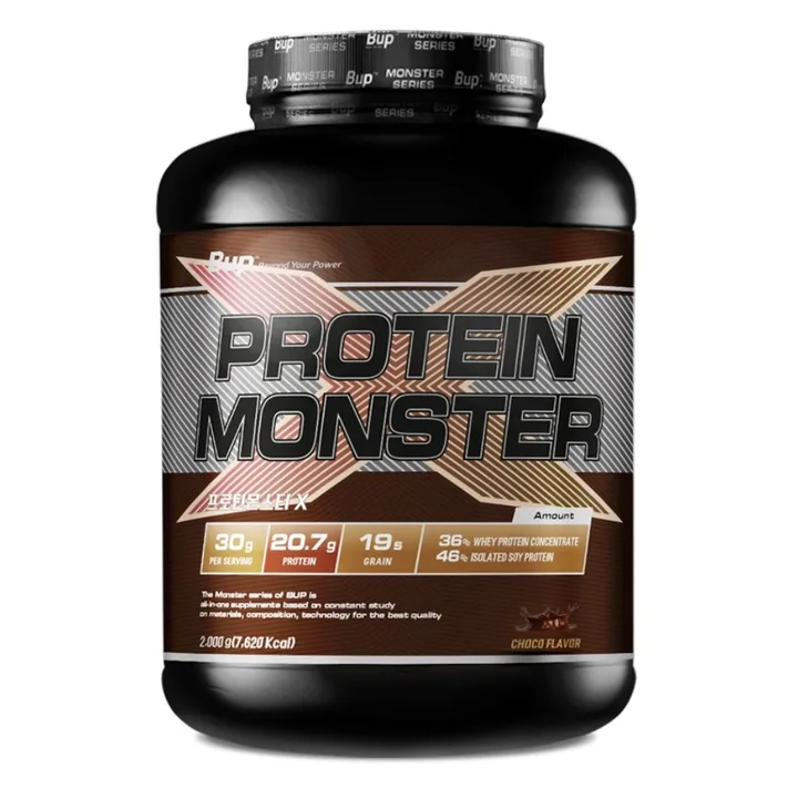 BUP 프로틴몬스터 X 초코맛 2kg, 헬스보충제 단백질보충제, 2kg, 1개