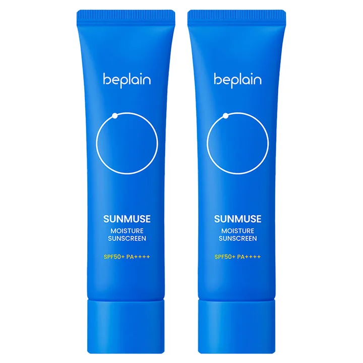 [비건뷰티] 비플레인 선뮤즈 모이스처 선크림 SPF50+ PA++++, 50ml, 2개