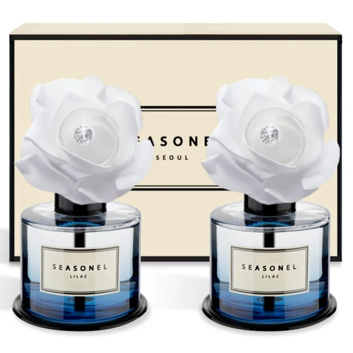 시즈넬 차량용 디퓨저 화이트 로즈 블루 120ml, 2개, 라일락