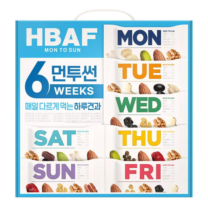 바프 먼투썬 6주 하루견과, 840g, 1개