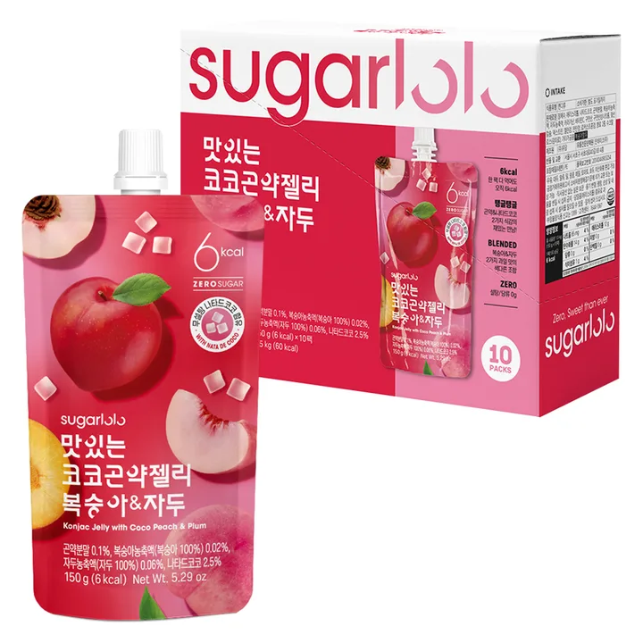 슈가로로 맛있는 코코 곤약젤리 복숭아 자두 10개입, 1.5kg, 1개