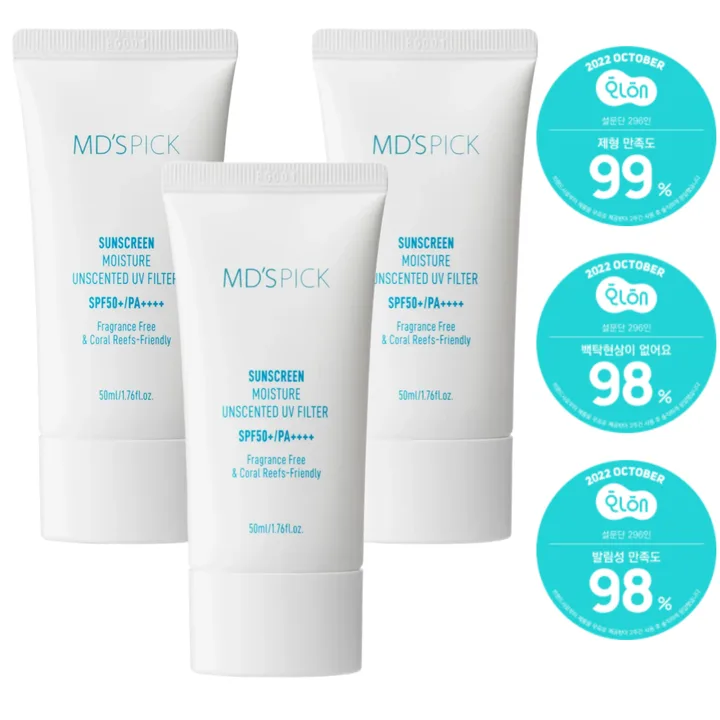 엠디스픽 무향자차 수분 선크림 SPF50+PA++++, 50ml, 3개