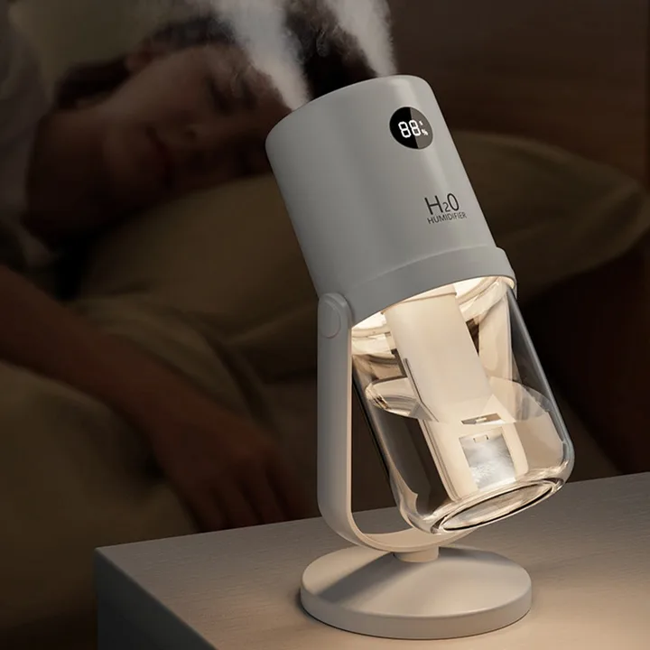 무선 미니가습기 듀얼미스트 360도 회전 무소음 무드등 휴대용 탁상용 사무실 차량용 가습기