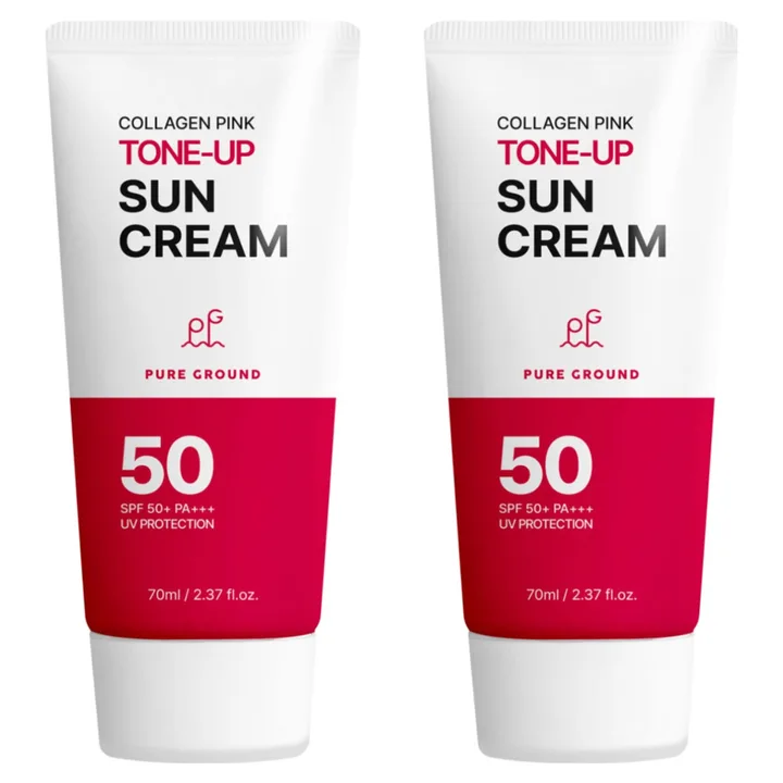 퓨어그라운드 콜라겐 톤업 선크림 SPF50+ PA+++, 2개, 70ml