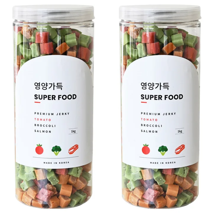 제로랩스 강아지 영양가득 져키, 혼합맛(토마토/브로콜리/연어), 1kg, 2개