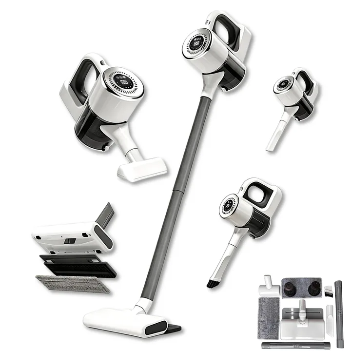AlilA 4in1 물걸레청소기 무선 핸디형 LED디스플레이 1.5kg 초경량, HK-V8, 흰색