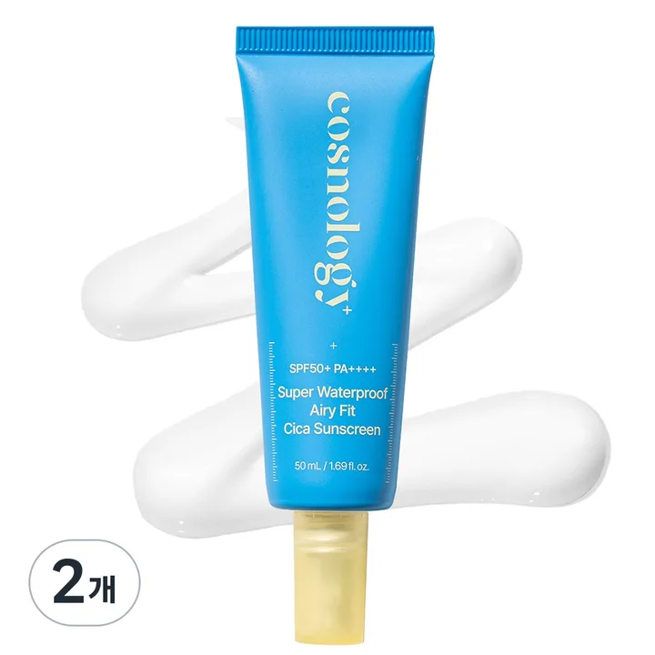 코스놀로지 눈시림없는 워터프루프 쿨링 선크림 SPF 50+ PA++++, 2개, 50ml